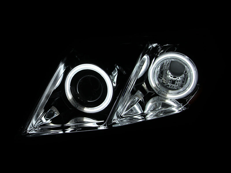 ANZO 2007-2009 Toyota Camry Projector Headlights w/ Halo Chrome - Burkken Auto Parts