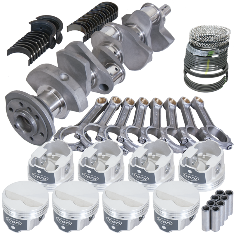 Eagle Chevy 350 3.480in Crank 5.700in I-Beam Rods -3.7cc Flat Top 4.040in Pistons Rotating Assembly - Burkken Auto Parts