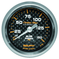 Autometer Carbon Fiber 52mm 150 PSI Mechanical Air Pressure Gauge - Burkken Auto Parts