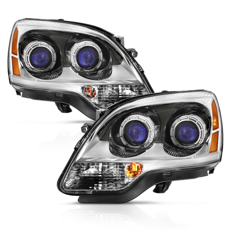 ANZO 2007-2008 GMC Acadia Crystal Headlight Chrome Amber(OE) - Burkken Auto Parts
