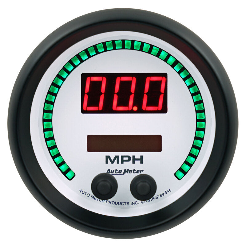 Autometer 85.7mm White Switchable 260 MPH / 260 KM/H Speedometer Phantom Elite Digital Gauge - Burkken Auto Parts