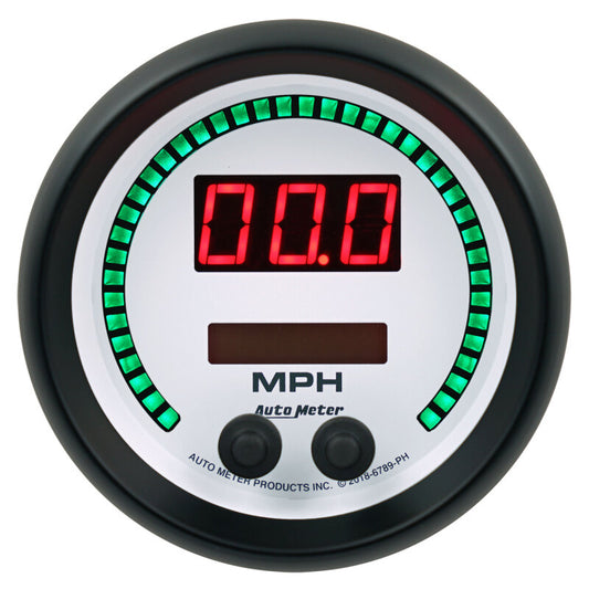 Autometer 85.7mm White Switchable 260 MPH / 260 KM/H Speedometer Phantom Elite Digital Gauge - Burkken Auto Parts