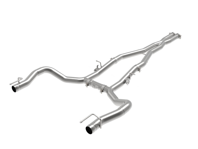 aFe MACH Force-Xp 3in 304 SS Cat-Back Exhaust 15-20 Dodge Charger Hellcat V8-6.2L/6.4L w/o Muffler - Burkken Auto Parts
