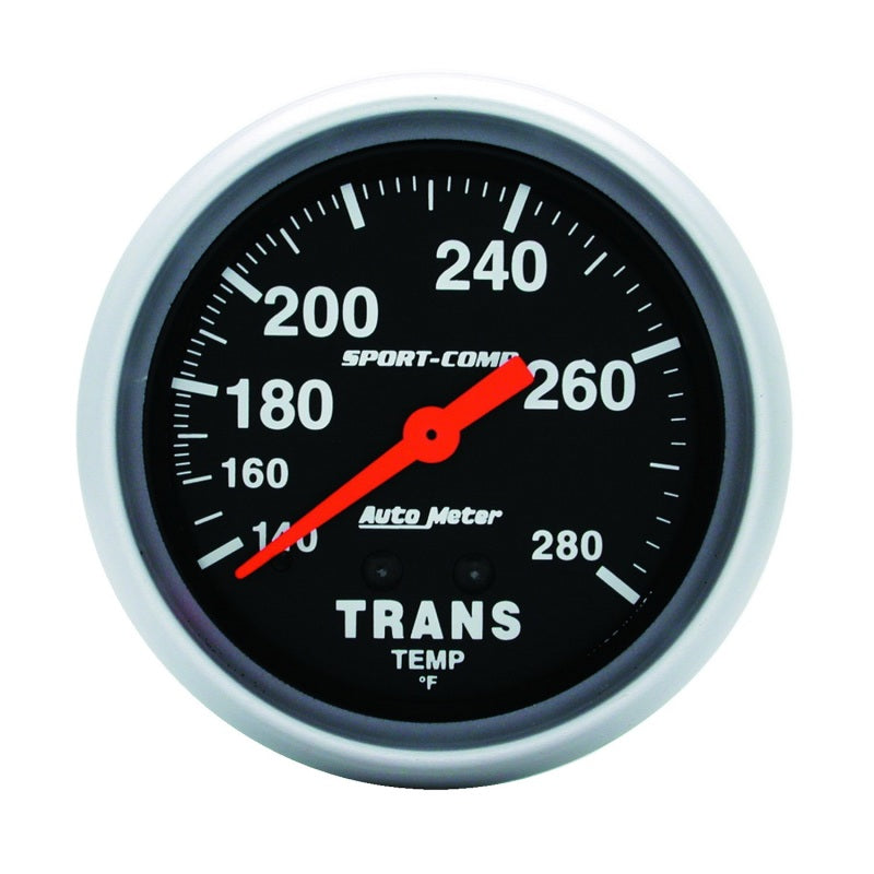 Autometer Sport-Comp 2-5/8in 140-280 Degrees (F) Mechanical Transmission Temp Gauge - Burkken Auto Parts