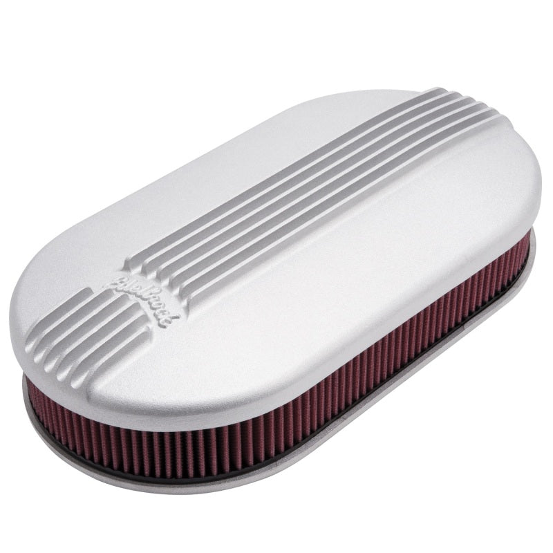 Edelbrock Air Cleaner Classic Series Oval Aluminum 17 5In X 9 35In X 4 45In Dual Carburetor - Burkken Auto Parts