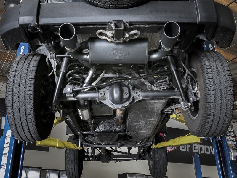 aFe Rebel Series 2.5in 409 SS Cat-Back Exhaust w/ Black Tips 2007+ Jeep Wrangler (JK) V6 3.6L/3.8L - Burkken Auto Parts