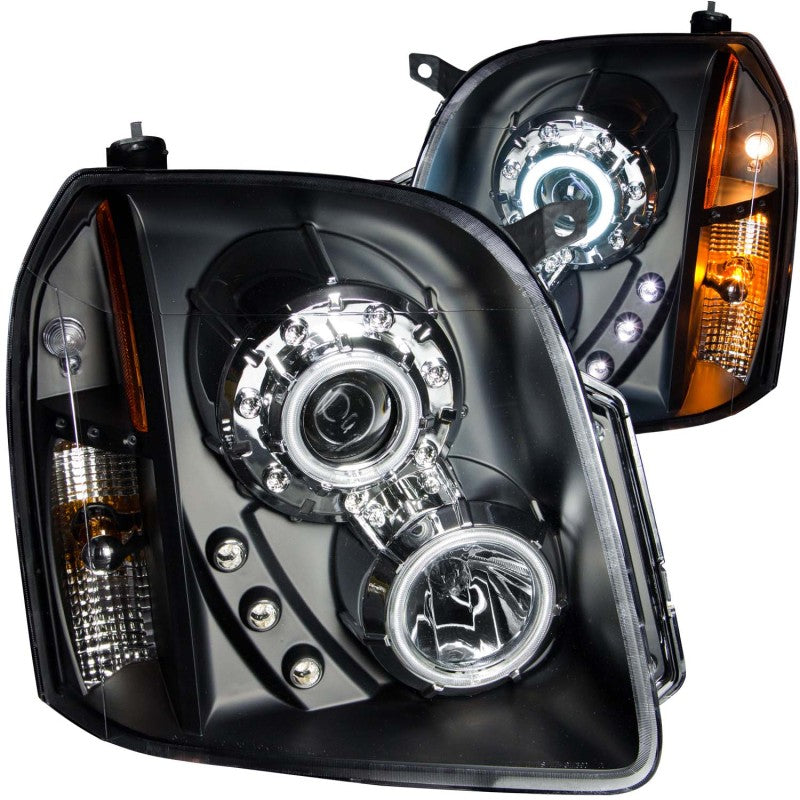 ANZO 2007-2014 GMC Yukon Projector Headlights w/ Halo Black (CCFL) - Burkken Auto Parts