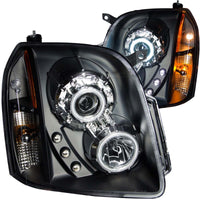 ANZO 2007-2014 GMC Yukon Projector Headlights w/ Halo Black (CCFL) - Burkken Auto Parts