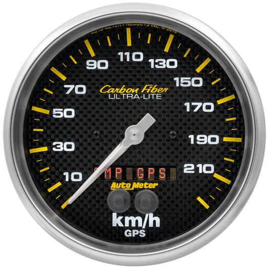 Autometer Carbon Fiber 5in. 0-225 KM/H (GPS) Speedometer Gauge - Burkken Auto Parts
