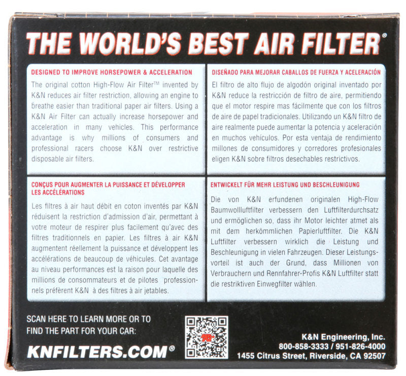 K&N Filter Universal Rubber Filter Oval Tapered 4in Base O/S L x 3.5in Top O/S L x 2.75in H - Burkken Auto Parts