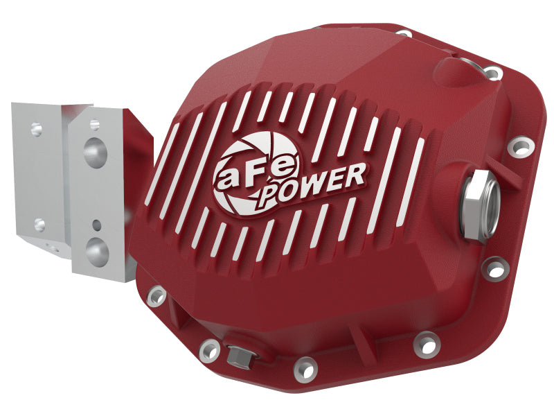aFe 20-23 Jeep Gladiator JT (Dana M220) Pro Series Rear Differential Cover Red w/ Machined Fins - Burkken Auto Parts