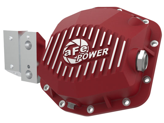 aFe 20-23 Jeep Gladiator JT (Dana M220) Pro Series Rear Differential Cover Red w/ Machined Fins - Burkken Auto Parts