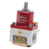 Edelbrock Fuel Pressure Regulator Carbureted 180 GPH 5-10 PSI -10 In/Out -6 Return Red/Clear - Burkken Auto Parts