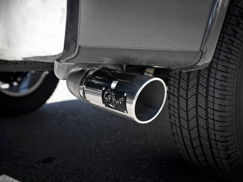 aFe Large Bore-HD 4in 409 SS DPF-Back Exh 18-19 Ford F-150 V6-3.0L (td) w/ Polished Tip - Burkken Auto Parts