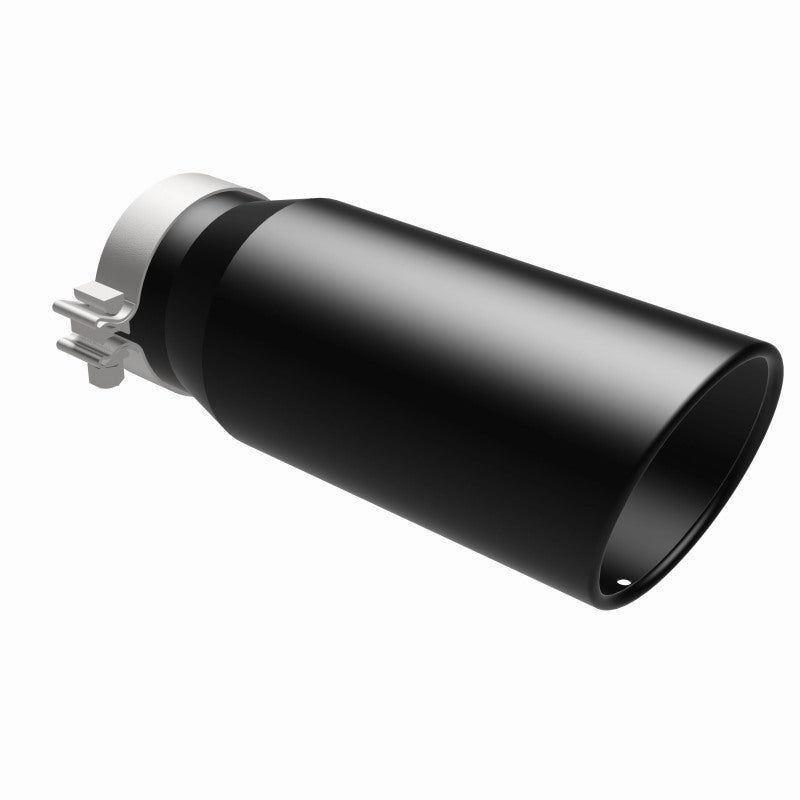 MagnaFlow Tip Stainless Black Coated Single Wall Round Single Outlet 5in Dia 4in Inlet 13in L - Burkken Auto Parts