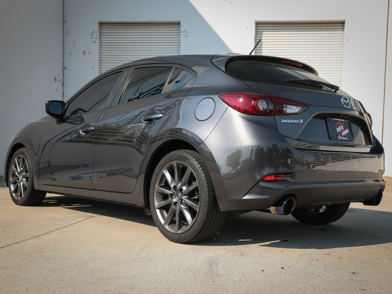 aFe Takeda 2-1/2in 304 SS Cat-Back Exhaust w/ Blue Flame Tips 14-18 Mazda 3 L4 2.0L/2.5L - Burkken Auto Parts