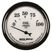 AutoMeter Gauge Oil Press 2-1/16in. 100PSI Elec Old Tyme White II - Burkken Auto Parts