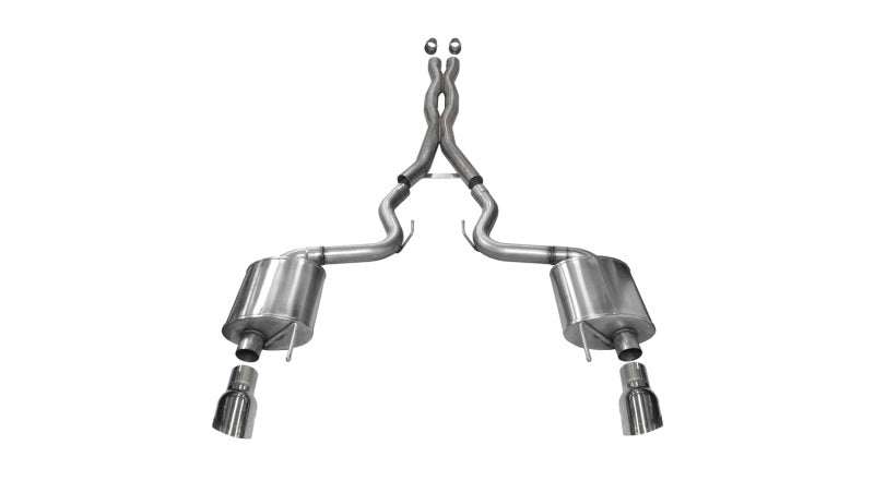 Corsa 2015-2017 Ford Mustang GT 5.0 3in Cat Back Exhaust Polish Dual Tips (Sport) - Burkken Auto Parts