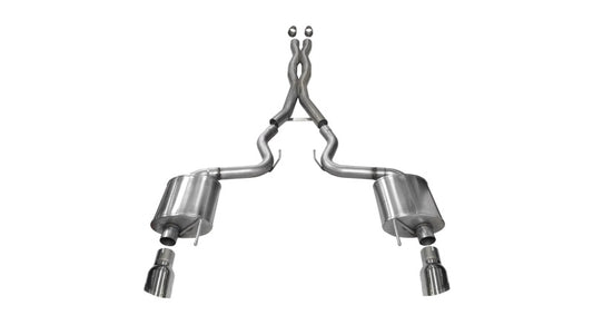 Corsa 2015-2017 Ford Mustang GT 5.0 3in Cat Back Exhaust Polish Dual Tips (Sport) - Burkken Auto Parts