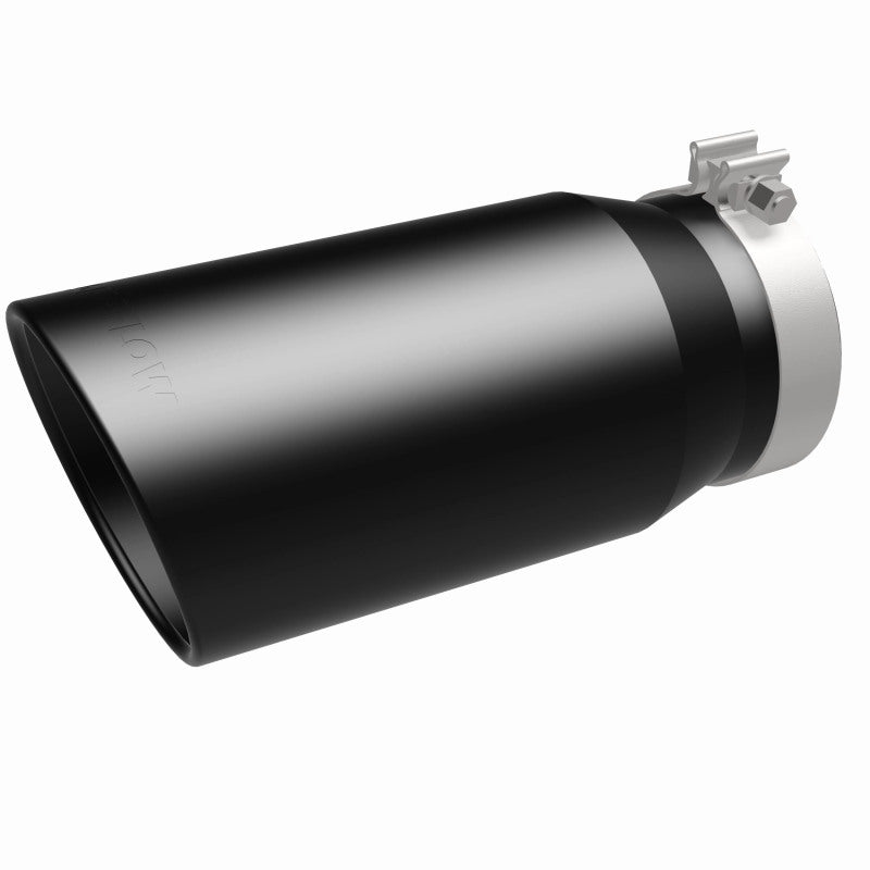 MagnaFlow Tip Stainless Black Coated Single Wall Round Single Outlet 6in Dia 5in Inlet 13in L - Burkken Auto Parts