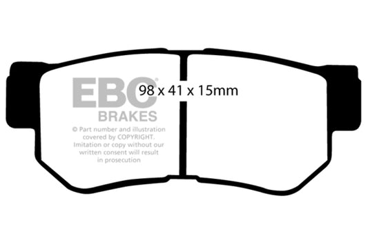 EBC 08-09 Hyundai Azera 3.3 Redstuff Rear Brake Pads - Burkken Auto Parts