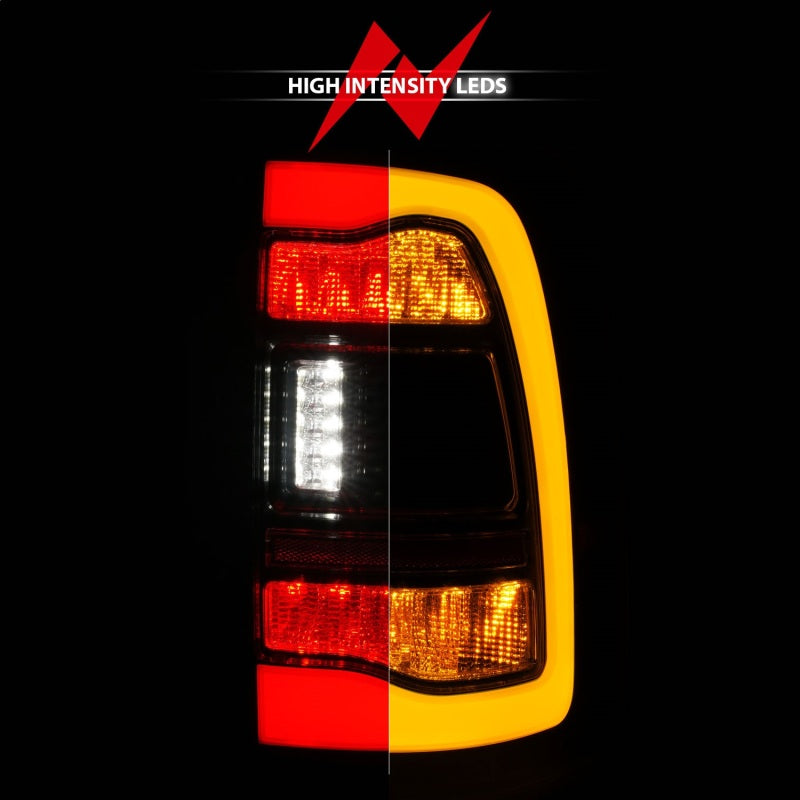 ANZO 09-18 Dodge Ram 1500 Sequential LED Taillights Smoke Black w/Switchback Amber Signal - Burkken Auto Parts