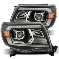 AlphaRex 05-11 Toyota Tacoma PRO-Series Projector Headlights Plank Style Design Black w/DRL - Burkken Auto Parts