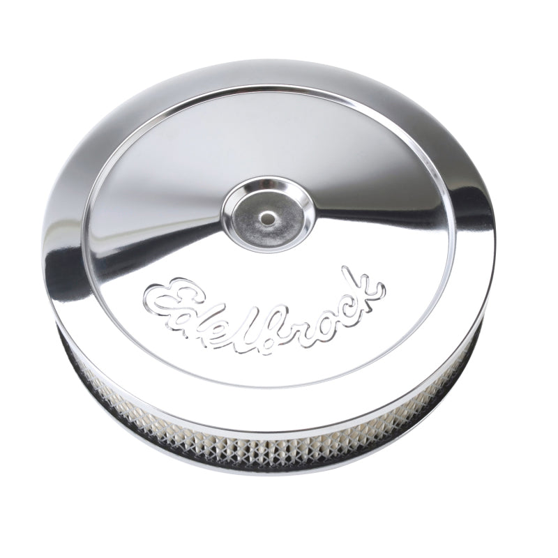 Edelbrock Air Cleaner Pro-Flo Series Round Steel Top Paper Element 10In Dia X 3 5In Chrome - Burkken Auto Parts