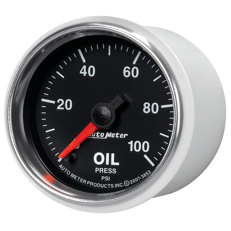 Autometer GS Series 2-1/16in Oil Pressure Gauge 100PSI Electric Full Sweep - Burkken Auto Parts