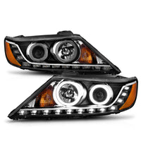 ANZO 2011-2013 Kia Sorento Projector Headlights w/ Halo Black (CCFL) - Burkken Auto Parts
