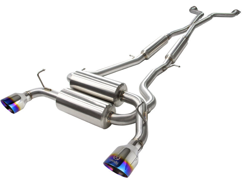 aFe Takeda 2-1/2in 304SS Cat-Back Exhaust Infiniti G37 08-13/Q60 14-15 V6-3.7 w/ Blue Flame Tips - Burkken Auto Parts