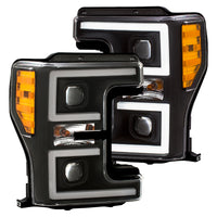 ANZO LED Headlights 17-18 Ford F-250 Super Duty Plank-Style L.E.D. Headlight Black (Pair) - Burkken Auto Parts