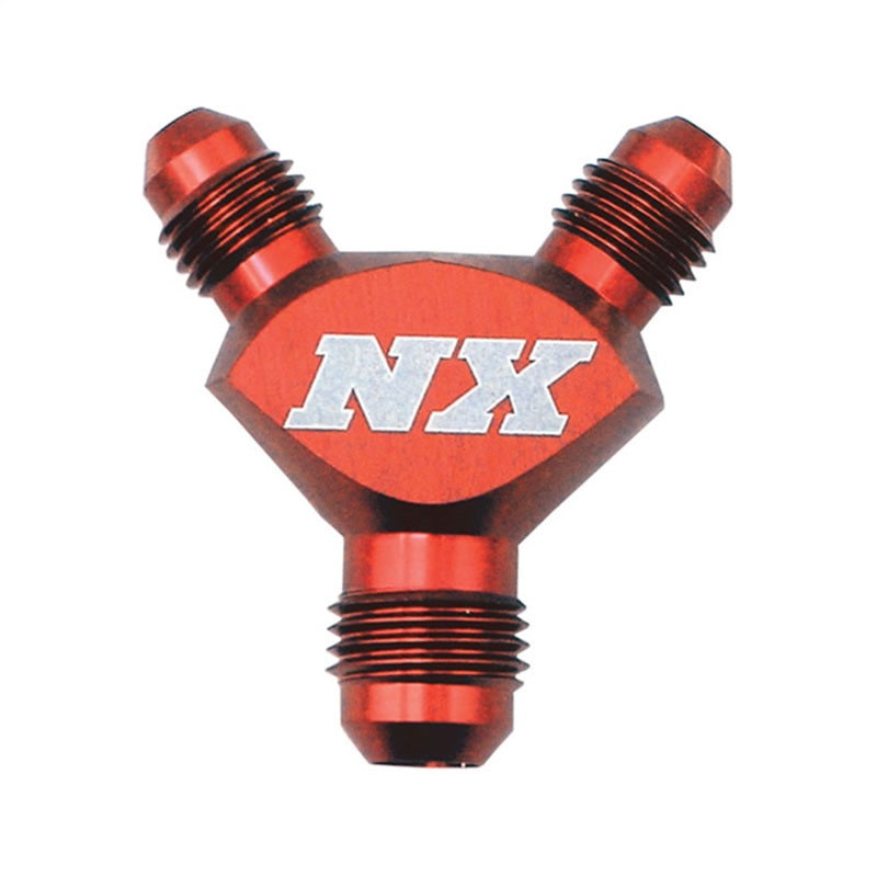 Nitrous Express 6AN x 6AN x 6AN Billet Pure-Flo Y Fitting - Red - Burkken Auto Parts