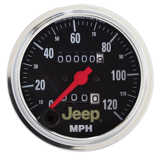 Autometer Jeep 85.7mm In-Dash 120 MPH Mechanical Speedometer Gauge - Burkken Auto Parts