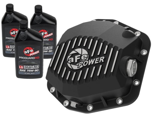 aFe POWER 2021 Ford Bronco w/ Dana M220 Diff Cover w/ Gear Oil Black Street Series w/ Machined Fins - Burkken Auto Parts