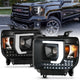 ANZO 2014-2015 GMC Sierra 1500HD Projector Plank Style Headlight Black W/ DRL - Burkken Auto Parts