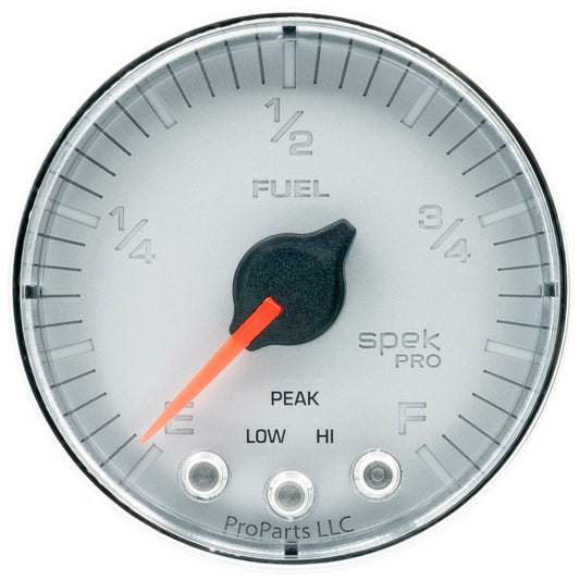Autometer Spek-Pro Gauge Fuel Level 2 1/16in 0-270 Programmable Slvr/Chrm - Burkken Auto Parts