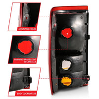 ANZO 1993-1997 Ford Ranger Tail Light Red/Clear (OE) - Burkken Auto Parts