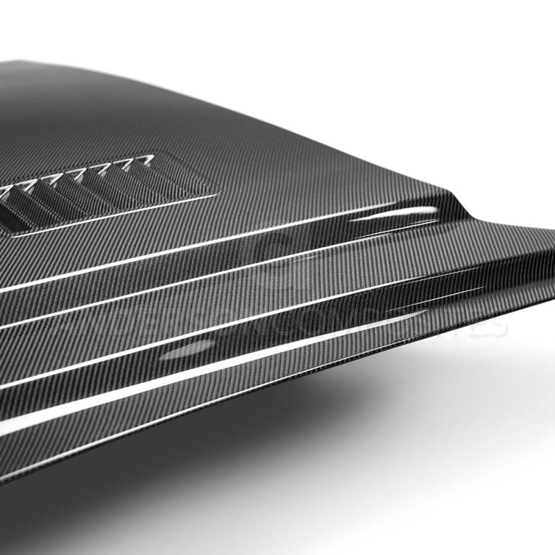Anderson Composites 2018 Ford Mustang Super Snake Double Sided Carbon Fiber Hood - Burkken Auto Parts