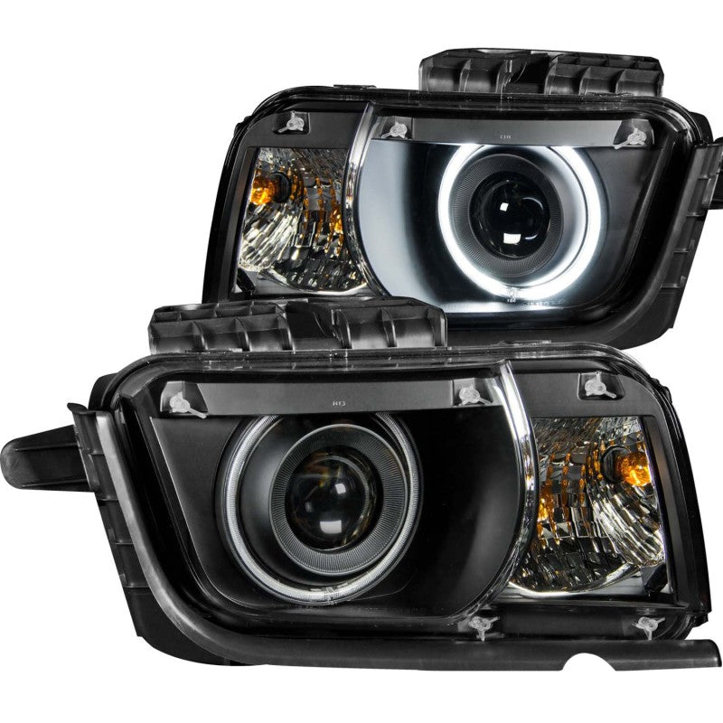 ANZO 2010-2013 Chevrolet Camaro Projector Headlights w/ Halo Black (CCFL) - Burkken Auto Parts
