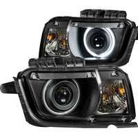 ANZO 2010-2013 Chevrolet Camaro Projector Headlights w/ Halo Black (CCFL) - Burkken Auto Parts