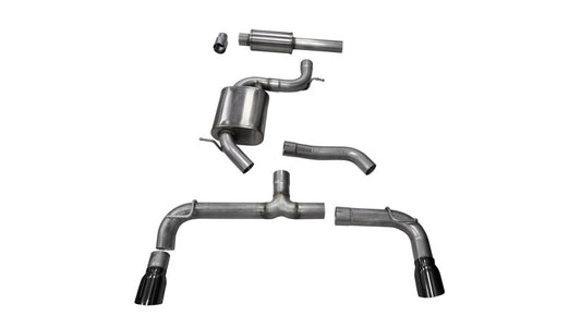 Corsa 14-16 Volkswagen GTI Mk7 Black Sport 3.0in Cat-Back Dual Rear Exit with Single Pro-Series Tips - Burkken Auto Parts