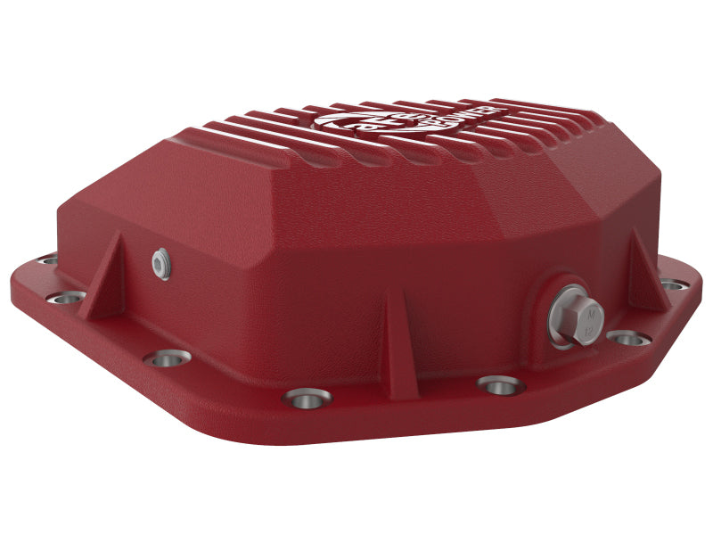 aFe 20-23 Jeep Gladiator JT (Dana M220) Pro Series Rear Differential Cover Red w/ Machined Fins - Burkken Auto Parts
