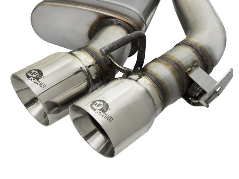 aFe MACHForce XP 3in 304 SS Axle-Back Dual Exhaust (NPP) w/ Polished Tips 16-17 Camaro SS V8-6.2L - Burkken Auto Parts