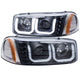 ANZO 1999-2006 GMC Sierra 1500 Projector Headlights w/ U-Bar Black - Burkken Auto Parts