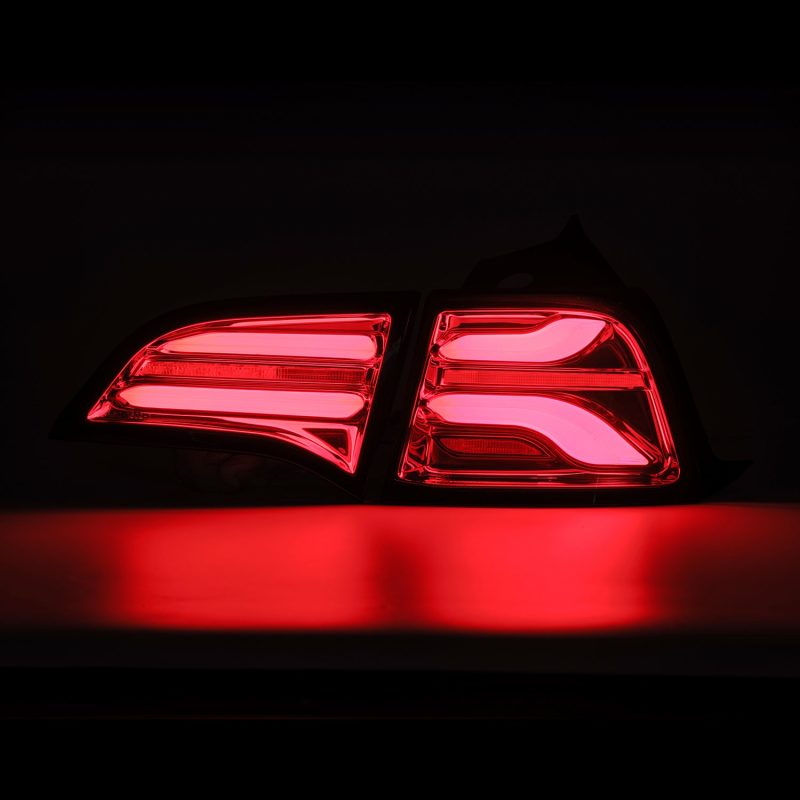 AlphaRex 17-22 Tesla Model 3 PRO-Series LED Tail Lights Red Smoke w/Seq Sig - Burkken Auto Parts