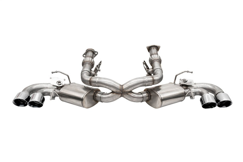 Corsa 20-25 Corvette C8 3in Valved Cat-Back 4.5in Pol Quad Tips Fits Factory Perf Exhaust DeletesAFM - Burkken Auto Parts