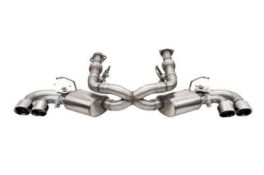 Corsa 20-25 Corvette C8 3in Valved Cat-Back 4.5in Pol Quad Tips Fits Factory Perf Exhaust DeletesAFM - Burkken Auto Parts