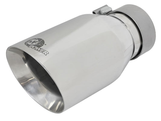 aFe MACH Force-Xp Univ 304 SS Double-Wall Clamp-On Exhaust Tip - Polished - 3in Inlet - 4.5in Outlet - Burkken Auto Parts