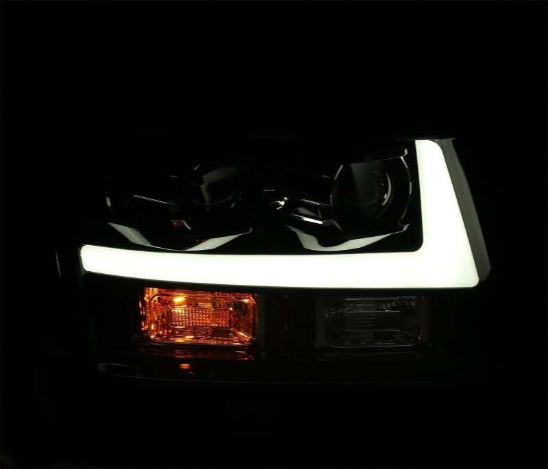 AlphaRex 07-14 Chevrolet Tahoe/Suburban LUXX Series LED Projector headlights Chrome w/DRL/Sequential - Burkken Auto Parts